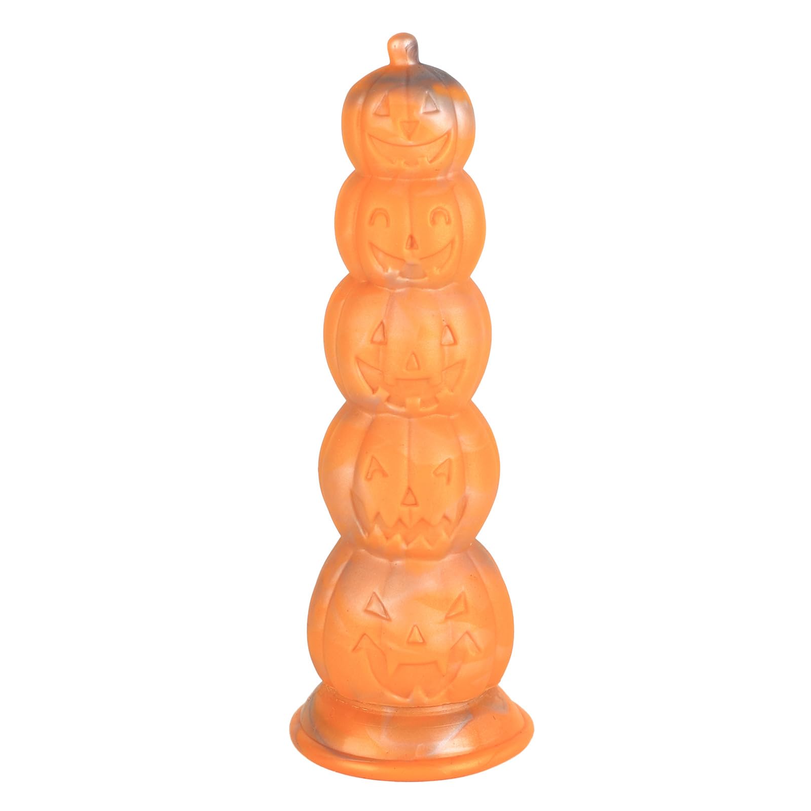 3 Sizes of Pumpkin Shape Yellow Color Large Anal Beads, Reusable Thick Round Butt Plug with Suction Cup Adult Sex Toy for en Women, M