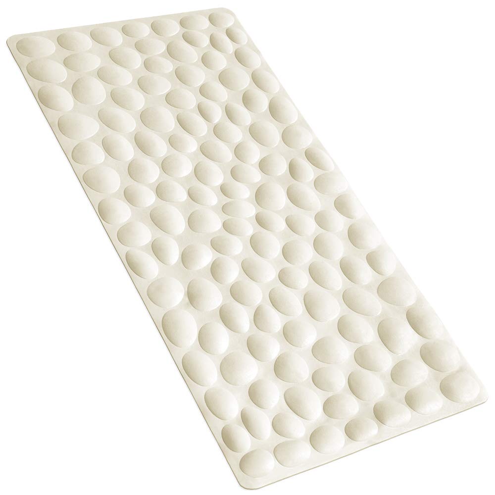 Non-Slip Bathtub Mat OTHWAY Soft Rubber Bathroom Bathmat with Strong Suction Cups (Beige)