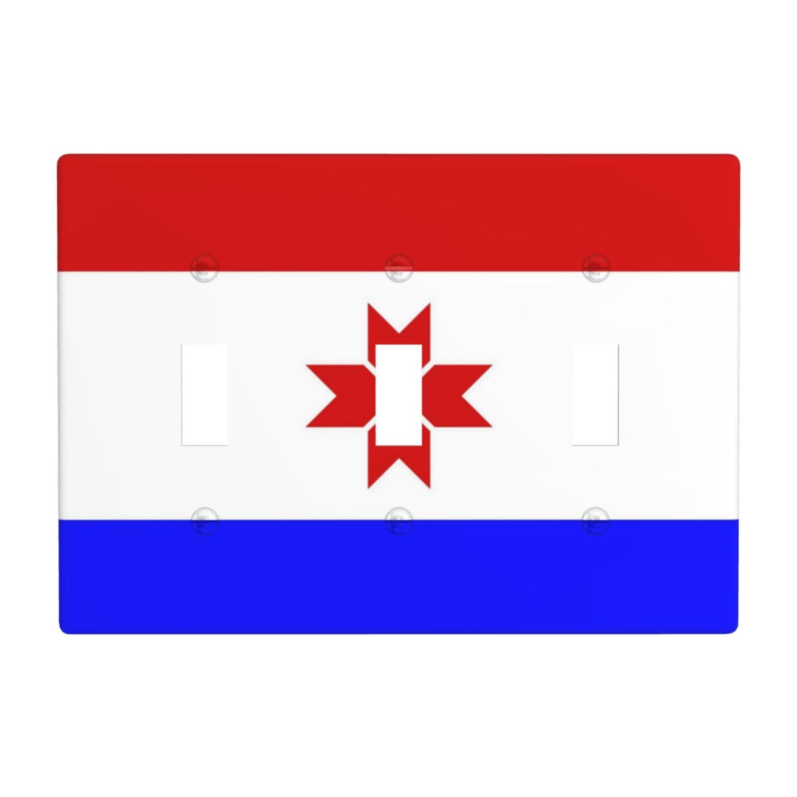 Flag of Mordovia 3 Gang Switch Plate Cover-Unbreakable Polycarbonate Wall Plate, Heat Resistant Toggle Switch Decor for Home