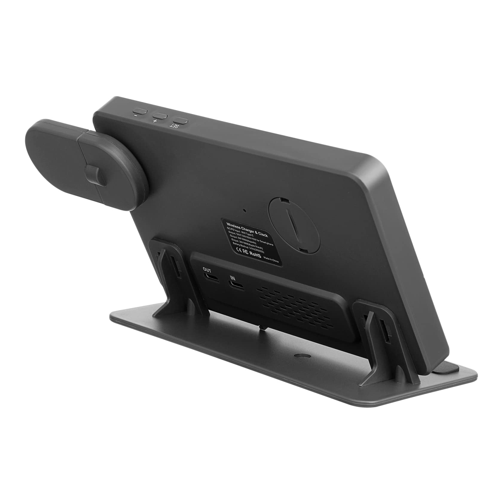 Station de Charge sans Fil Multifonctionnelle avec Réveil Numérique et Affichage de Température Compatible avec Samsung et Montres Charge Rapide pour Maison et Bureau