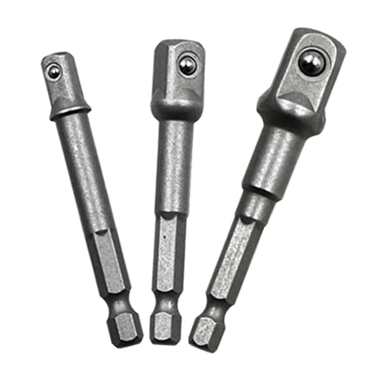 PRETYZOOM 3pcs Electric Sleeve Adapter Square Drive Socket Adapter Drill Chuck for Driver Wrench 65-73mm