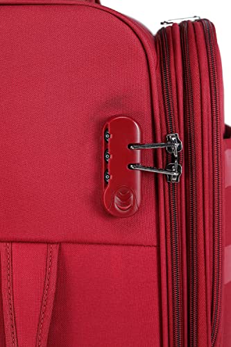 Image of Verage Nevada 59 cm Soft-Sided Carry-On Cabin Size Expandable Suitcase 8 Wheel Spinner Luggage Trolley Bag (VRNVD1-20-RD)