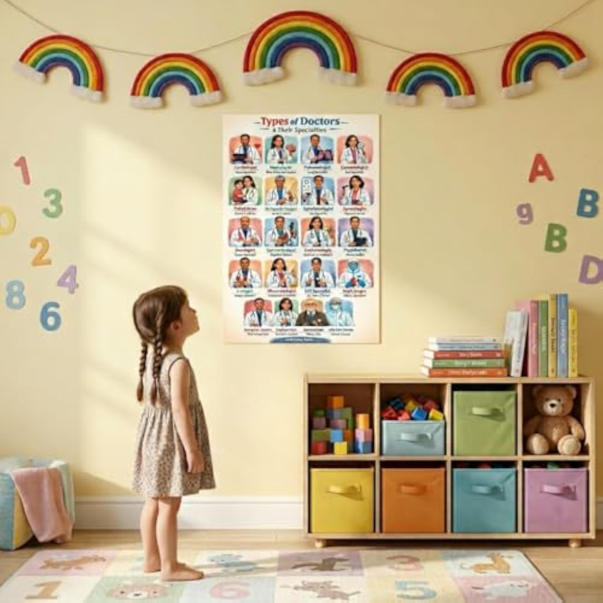Types of Doctors Educational Poster for Kids