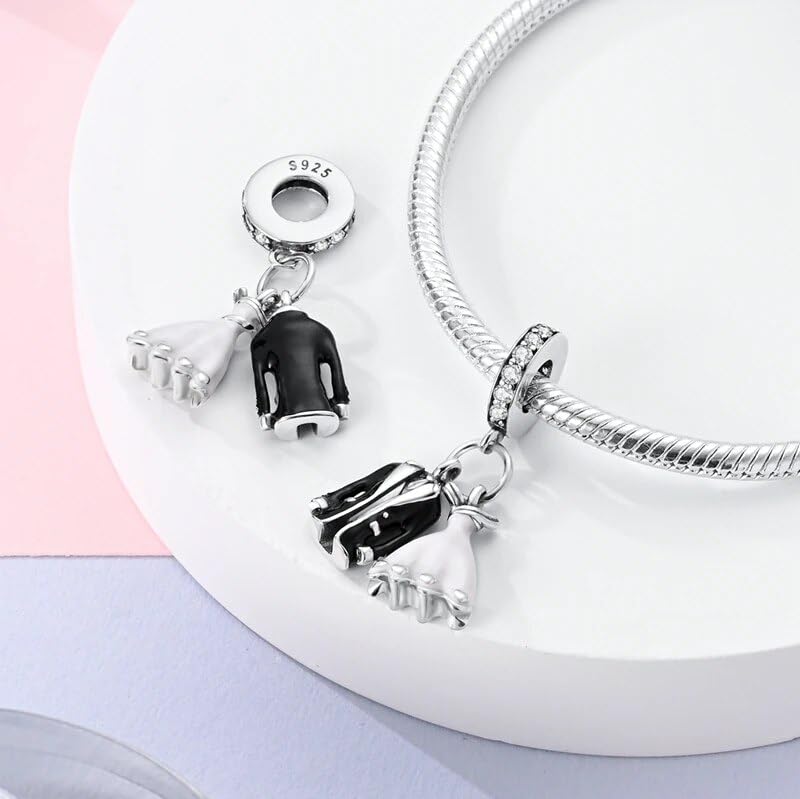 Wedding Charm, Bride & Groom Charm, Sterling Silver, Gift For Wife, Women, Friends, Family, Compatible To Pandora3