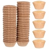 NUOBESTY 1000 Piezas de Moldes para Cupcakes de Papel Kraft Natural, Mini Capacillos para Muffins de 6 Cm, Desechables y Resistentes para Hornear y Decoración en Fiestas y Eventos