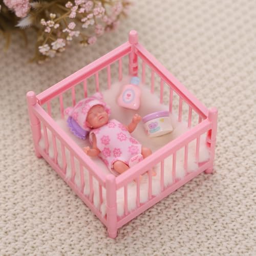 Muñeca bebé mini silicona realista 3 pulgadas miniatura 6