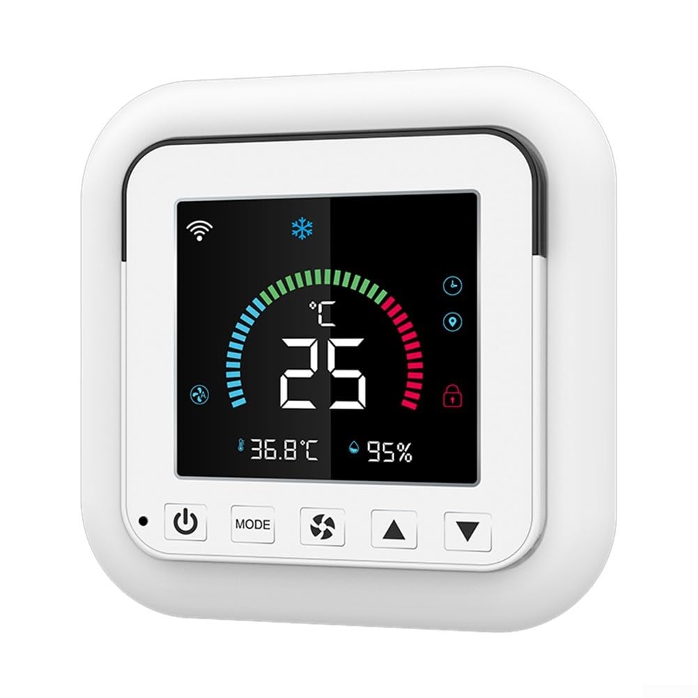 per Tuya, termostato WiFi, controllo intelligente della temperatura, regolazione della temperatura a distanza, display LCD, controllo IR a infrarossi, compatibile con la maggior parte delle marche