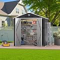 8 x 6 FT Outdoor Storage Shed, Metal Garden Shed for Backyard and Patio