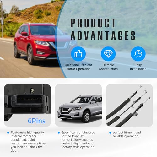 Image of NOVAPARTS 937-979 Front Left Driver Side Door Lock Latch Actuator 80501-4BA0B for 2014-2020 Nissan Rogue, with Intelligent Key SUV Replaces # 80501-4BA0A 805014BA0A 805014BA0B