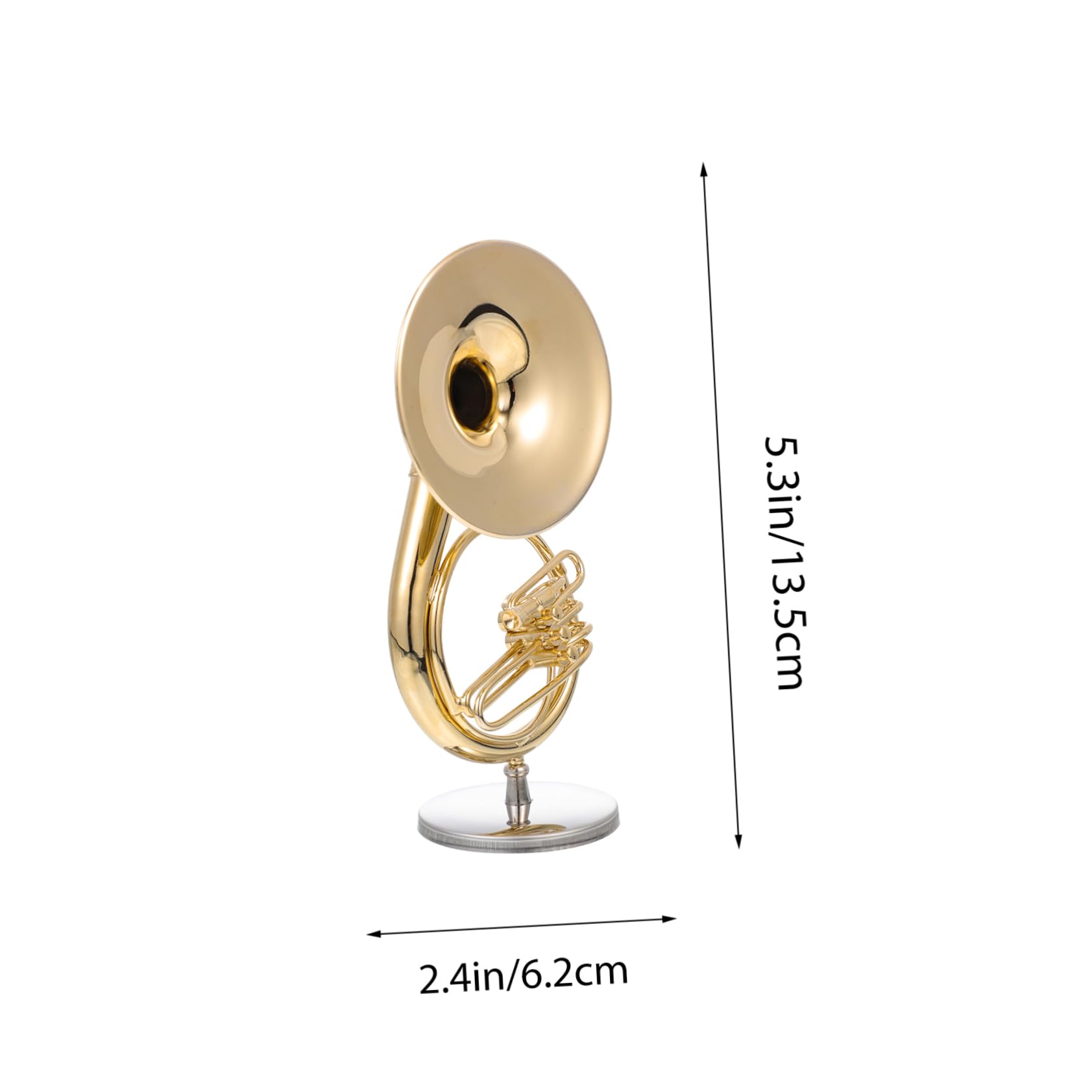 BESPORTBLE 1 Set Mini Sousaphone Model Realistic Simulation Desktop Musical Instrument Decoration with Stand Adornment for Home Office and present Giving