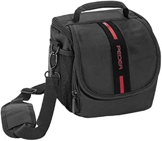 PEDEA – Borsa per Panasonic Lumix g5keg/Canon EOS (spazio per corpo macchina e obiettivo, con tracolla e scomparto per accessori) con pellicola protettiva per display