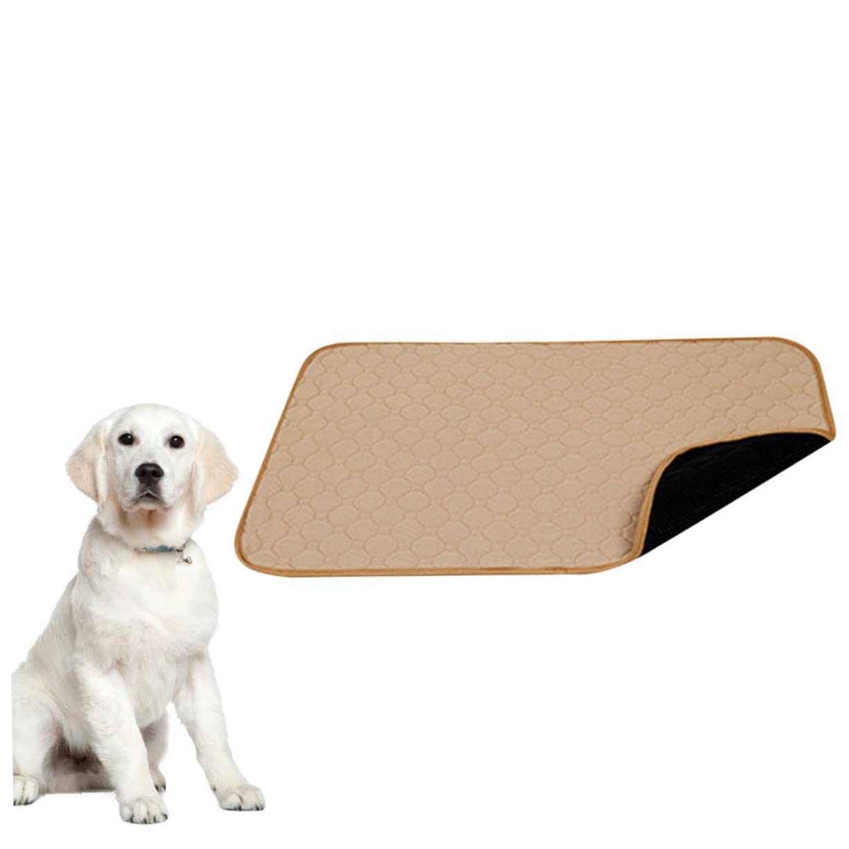 Tapis D’Urine pour Chien Absorbant Lavable en Tissu Kaki 1 Pièce