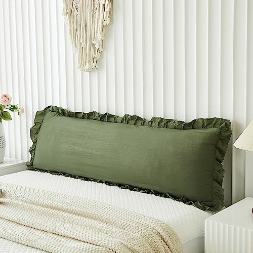 Olive-Green-Body-Pillow-Cover-20x54inches-Long-Pillowcase-Ruffled-Pillowcases-Shabby-Chic-Ruffled-Fringe-Decor-Body-Ruffled-Pillow-Sham-Cute-Pillowcase-1-Body-Olive-Green Olive Green Body Pillow Cover 20x54inches Long Pillowcase Ruffled Pillowcases Shabby Chic Ruffled Fringe Decor Body Ruffled Pillow Sham Cute Pillowcase 1 Body Olive Green