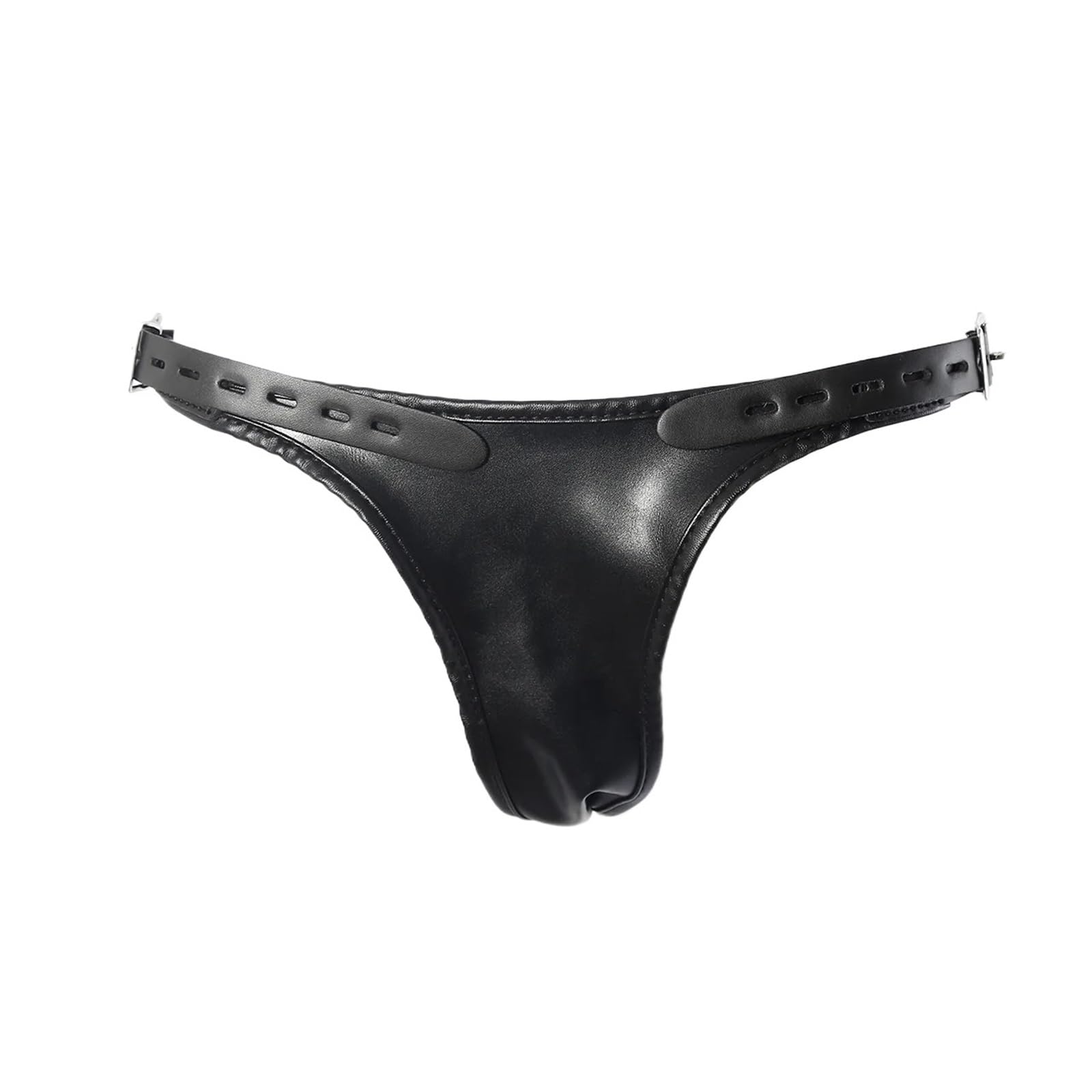 Leather Strapon Harness Panties Strap On Silicone Double Dildo Anal Butt Plug for Women Chastity Panties Black One Size