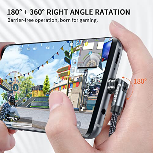 Essager 540°Rotation Magnetic Charging Cable 4 Pack(3.3+3.3+6.6+6.6) Ft, Magnetic Charger Cable With Led Compatible With Usb C Type-C Micro 3 In 1 Charger Cable(Black) #TOP7