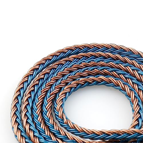 EZ EAR Kbear ST16 mmcx cable de actualización 16 núcleos 5n pin de oro para shure se535, SE315, SE215, SE425, SE846, UE900 (4.4 mm MMCX, marrón y azul)