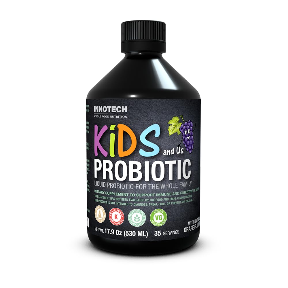 INNOTECH Nutrition: Kids and Us Liquid Probiotic, Grape Flavour - 530 ml