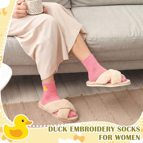 Image of Eurzom 10 Pairs Socks Womens Crew Elastic Ankle Length Cotton Socks Aesthetic Cute Lightweight Low Cut Gifts for Women