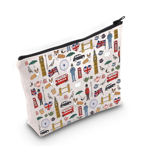 Funny London Travel Pouch for Vacation London Icons Gift for Brit Great Britain Travel Gift London Lover (London Bag)