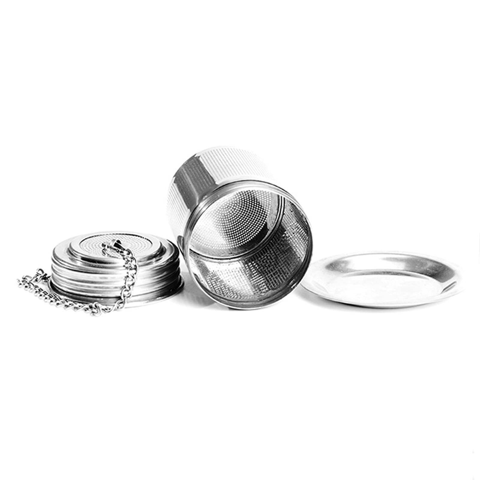Colino da tè in 5 misure, resistente, riutilizzabile, in acciaio inox, con palline per erba, tè, spezie, teiera con serratura, infusore per spezie, cucina