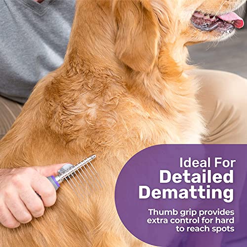 Hertzko Pet Dematting Comb For Dogs Cats – Undercoat Rake Grooming Brush With Safety Edges – Deshedding Tool Great For Cutting And Removing Dead, Matted Or Knotted Hair, Shedding Combs #TOP5
