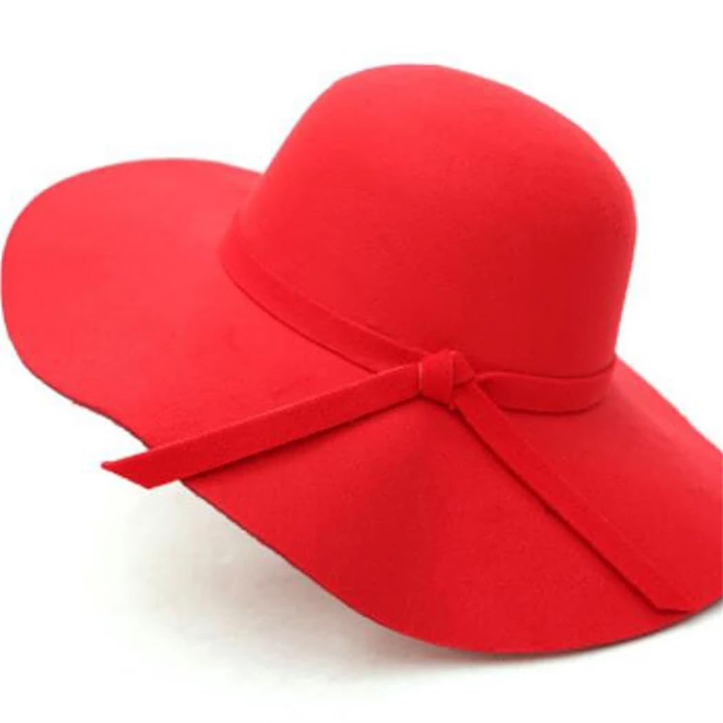 Cappello da chiesa cappelli invernali per le donne cappelli a secchiello morbido vintage a tesa larga in feltro di lana bombetta cappello Fedora cappello floppy