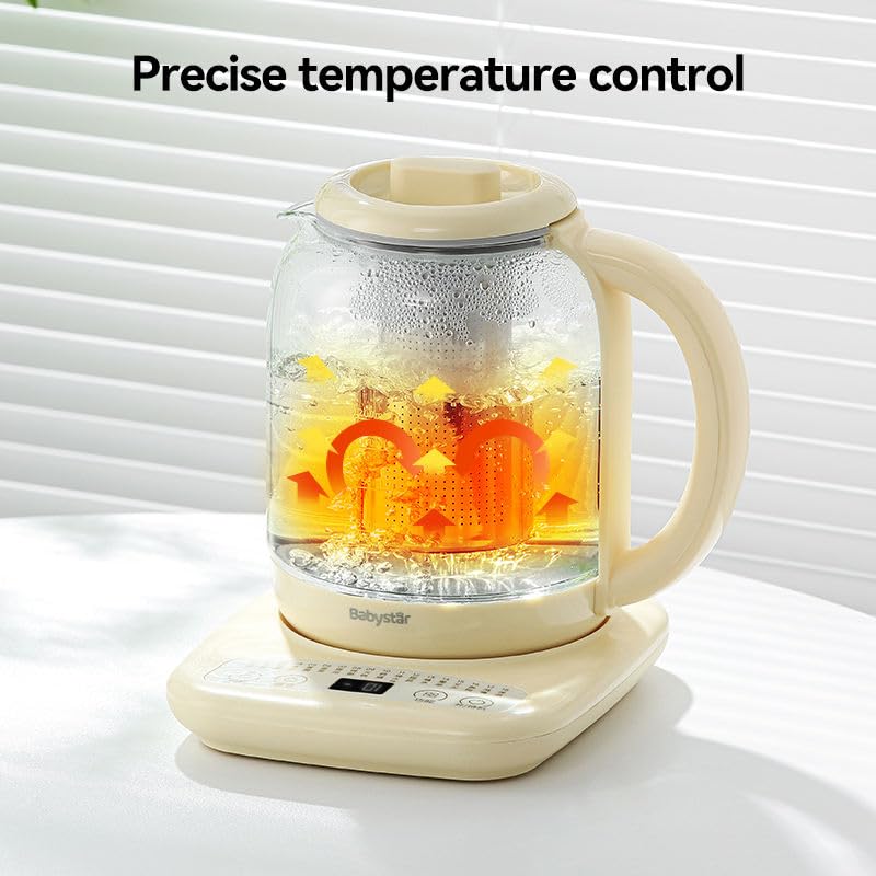 1,5L czajnik elektryczny, 800W szklany tea Maker z precyzją Temp Control 35-95C, Bezpłodny kotwa na gorącą wodę do kawy, zielonej herbaty, biura i użytku domowego