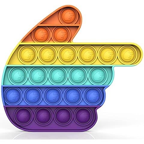 Yefun Push Bubble Sensory Fidget Toy, Poppet Anxiety Relief Toys Needs Silent Classroom (Hand Rainbow) Cover