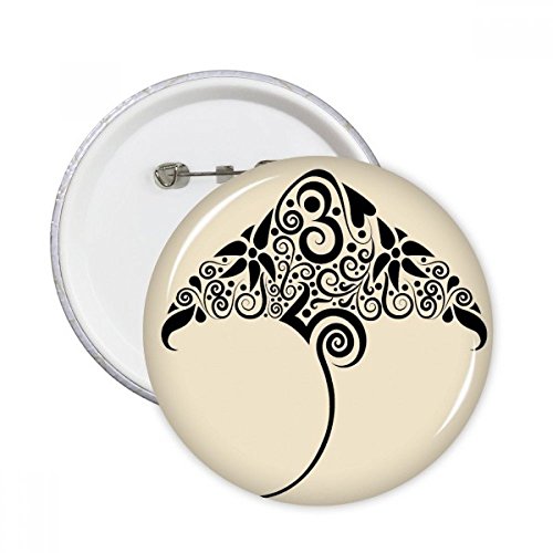Pins Ronde animal DIYthinker en noir et blanc, lot de 5 badges de taille XXL pour vêtements