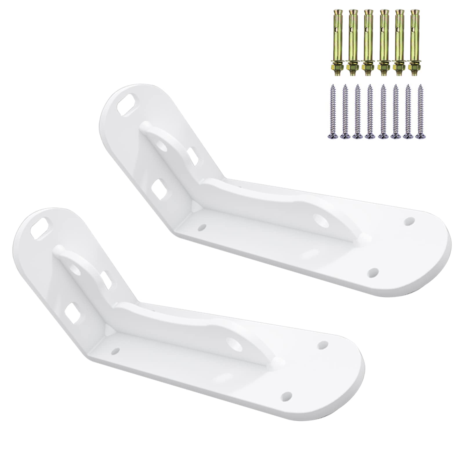 2 Pezzi Staffe per Mensole in Ferro Pesanti Carica 300KG Supporti per Mensola in Metallo Bianco a Parete Allarga e Addensare, per Cucina, Tavolo, Libreria (150mm/5.9in)