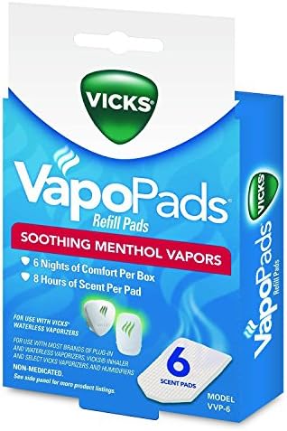 Vicks Soothing Vapors Replacement Pads, White, 6 count
