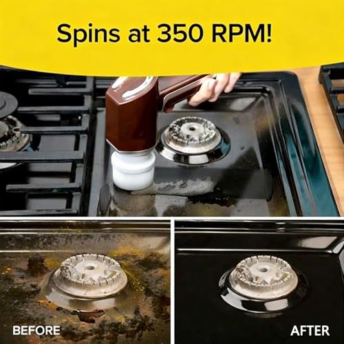 WYOSMALL Cepillo Eléctrico Multifunción, Limpiador Mágico, Cepillo de Cocina con 5 Accesorios, para una Limpieza Fácil y Profunda - imagen 2