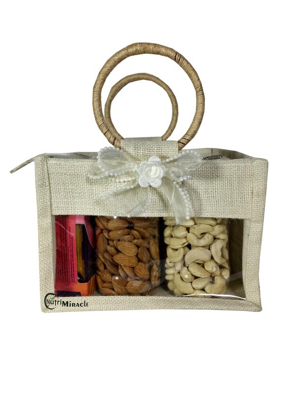Image of NUTRI MIRACLE Diwali Chocolates Dry Fruits Nuts Laddu Candles Hamper for Corporate Employees