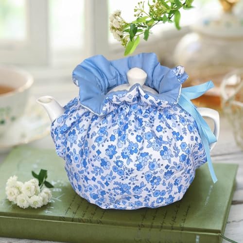 Image of JOONOR Tea Cosy - Cotton Printed Tea Cosy, Vintage Floral Dust Cover for Kitchen Tea Pot, Breakfast Warmer, Insulation and Keep Warm, Color#12