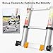 Finether 5M Escalera Telescópica de Aluminio Escalera Plegable Multifuncional Portátil Escalera Extensible...