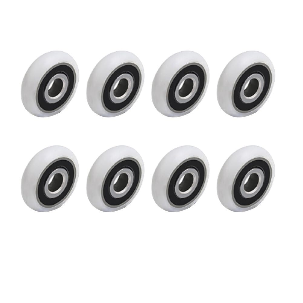Shower Door Rollers 8Pcs Shower Door Runner Rollers Wheels Pulleys Replacement Parts Diameter 19/23/25mm Bathroom Bearing Fasteners(25mm)