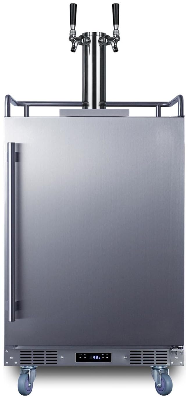 Summit 24" Outdoor Wine & Beer Kegerator, Dual Tap, Weatherproof, Beer and Wine Dispenser, Stainless Steel - SBC683OSTWINBW