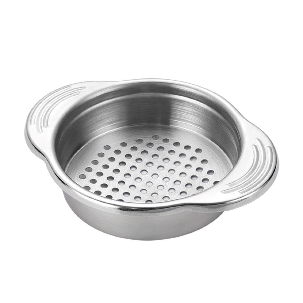 Qxiao Silver Can Strainer Stainless Steel Tuna Strainer Press Food-Grade Stainless Steel Canning Colander Tuna Press Oil Drainer Filter Can Colander Mess Free Kitchen Tool Pasta Strainers For Canned Bean Vegetable