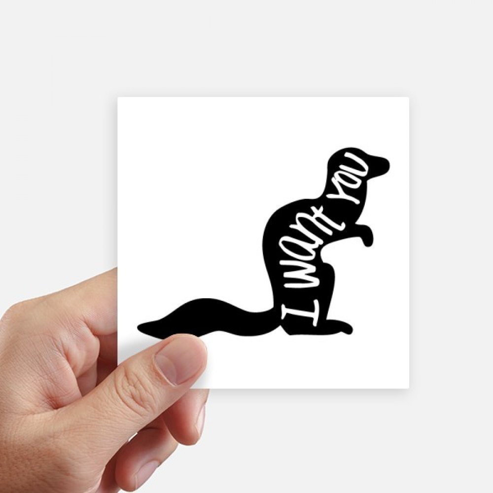Sticker écureuil noir déco nature pour personnaliser pc portable et valise de voyage