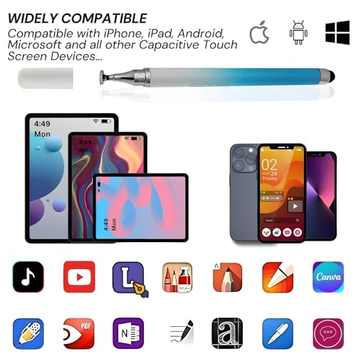Image of 2-Way Dual-Sided Stylus Pen for All Touch Screen Devices Android Mobile Phones Tablets Pads Smartphones - Blue Gradient