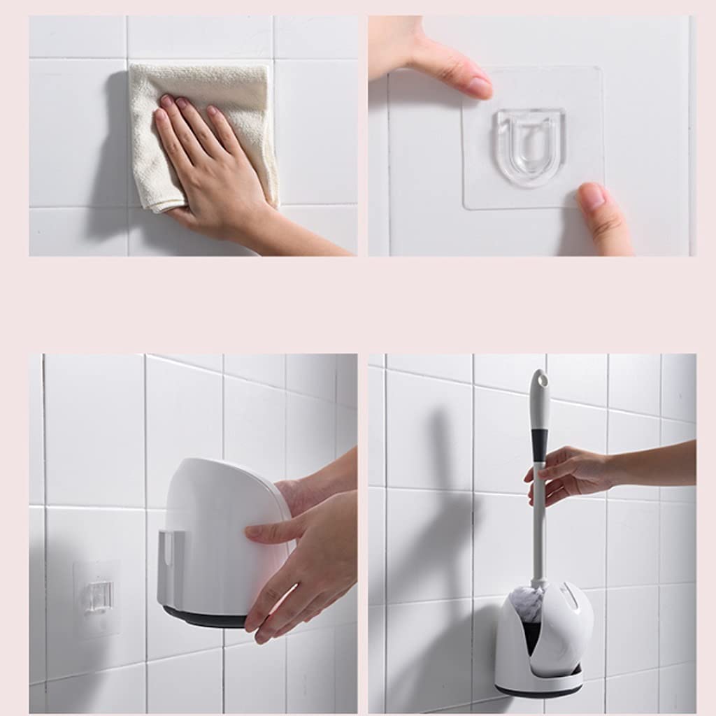 Escobilla WC Escobillas Y Soportes Para Inodoro Montados En La Pared Juego De Escobillas De Inodoro De Plástico Montado En La Pared Escobilla De Inodoro De Baño Escobilla De Baño De Mango Largo Escobi