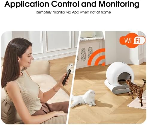 (2025 Model) Self-Cleaning Cat Litter Box – Automatic Scooping, Odor Control & WiFi App (2.4G) – Smart Litter Box with Disposable Liners, Quiet Operation – Works with Cats Up to 15lbs