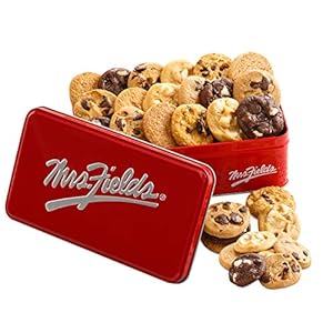 Mrs. Fields – 30 Nibblers Signature Cookie Tin, Assorted with 30 Nibblers Bite-Sized Cookies in our 5 Signature Cookie Flavors