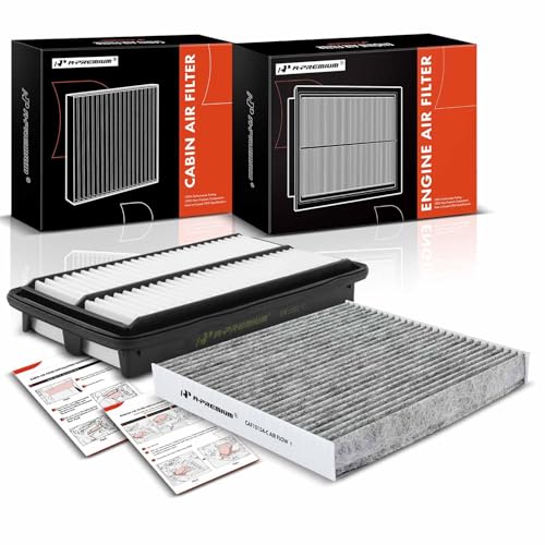 A-Premium 2-PC Engine & Cabin Air Filter with Activated Carbon Compatible with Honda Pilot 2016-2022 Passport 2019-2022 Ridgeline 2017-2022 & Acura MDX 2016-2020 3.5L MDX 2017-2020 3.0L