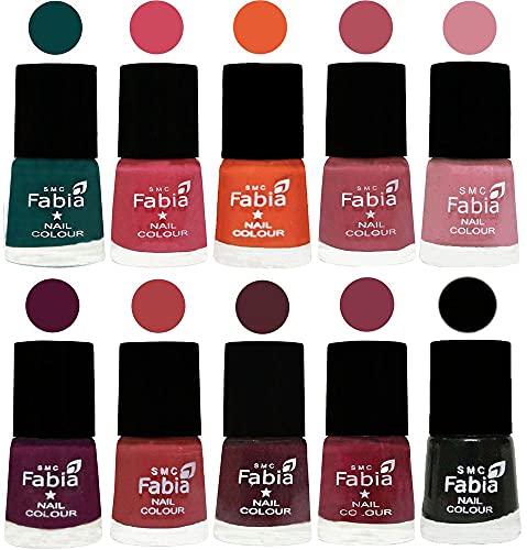 Image of ALL IN ONE (PACK OF 10), Long Lasting Glossy Nail Polish, 6 ml Each, All Vibrant Colours,02118