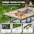 HERA'S HOUSE 7 Pieces Patio Dining Set, Outdoor Dining Set for 6, 6 x Textilene Padded C-Spring Dining Chair, 1 x Rectangular Large Surface Wood Like Table, for Lawn Garden Backyard