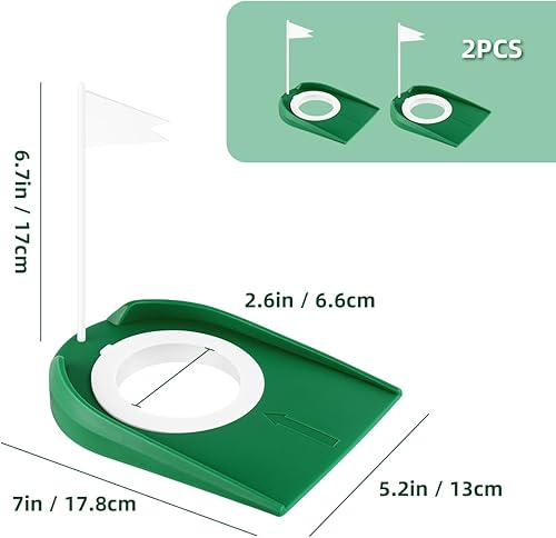 Miniatura 2 de Paquete de 2 tazas de golf con bandera para interior con agujero de golf para entrenamiento