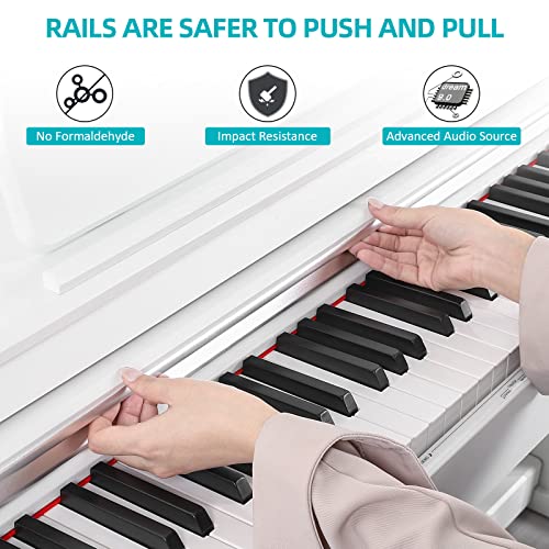 Zhruns Digital Piano,88 Heavy Hammer Piano Keys With Touch Response Electric Keyboard Piano/Music Stand+Power Adapter+3 Metal Pedals+Instruction Book,Headphone Jack/Midi Input/Outputp (White) #TOP5