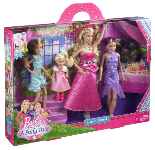 Barbie Mattel Y7562 Schwestern im Pferdeglück - Schwestern Geschenkset, inklusive 4 Puppen – Bild 3