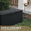 Devoko 100 Gallon Waterproof Large Resin Deck Box Indoor Outdoor Lockable Storage Containe